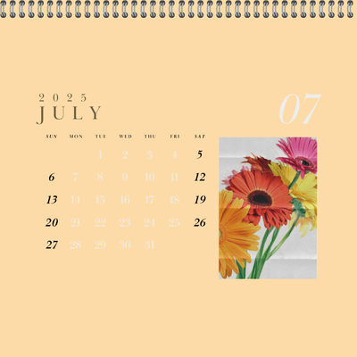 Calendar 2025 Beautiful Flowers